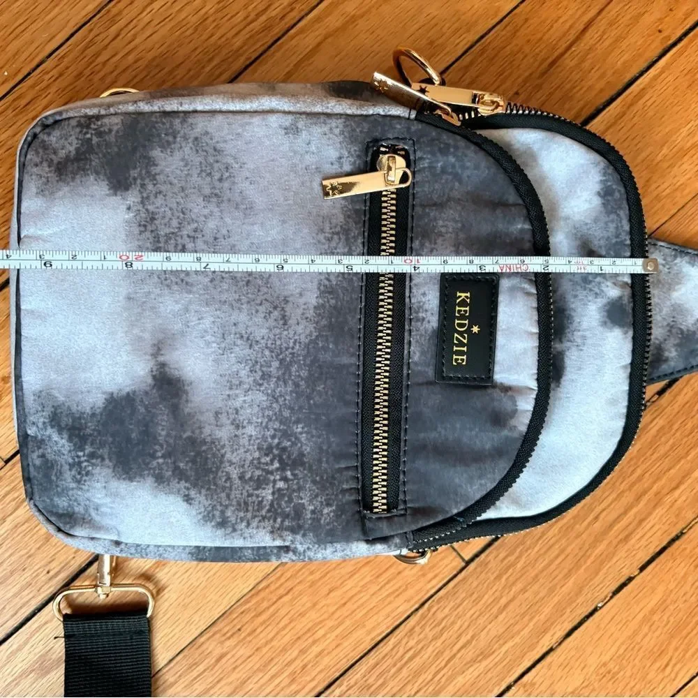 Kedzie Black Gray Crossbody Bag Lightweight Everyday Travel Purse